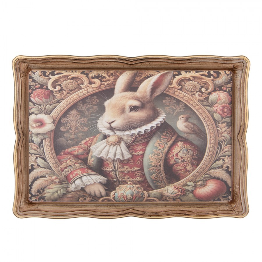 Podnos tác s králíkem Victorian Gentleman Rabbit - 31*22*2 cm