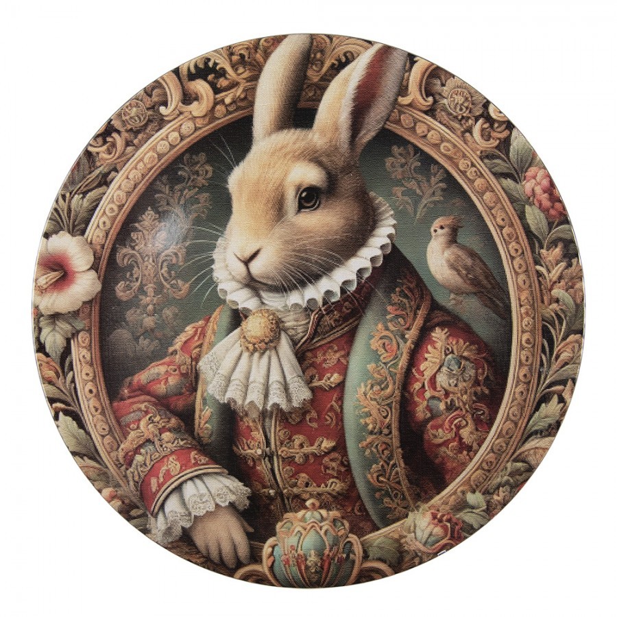 Servírovací umělý talíř Victorian Gentleman Rabbit L - Ø 40*1 cm