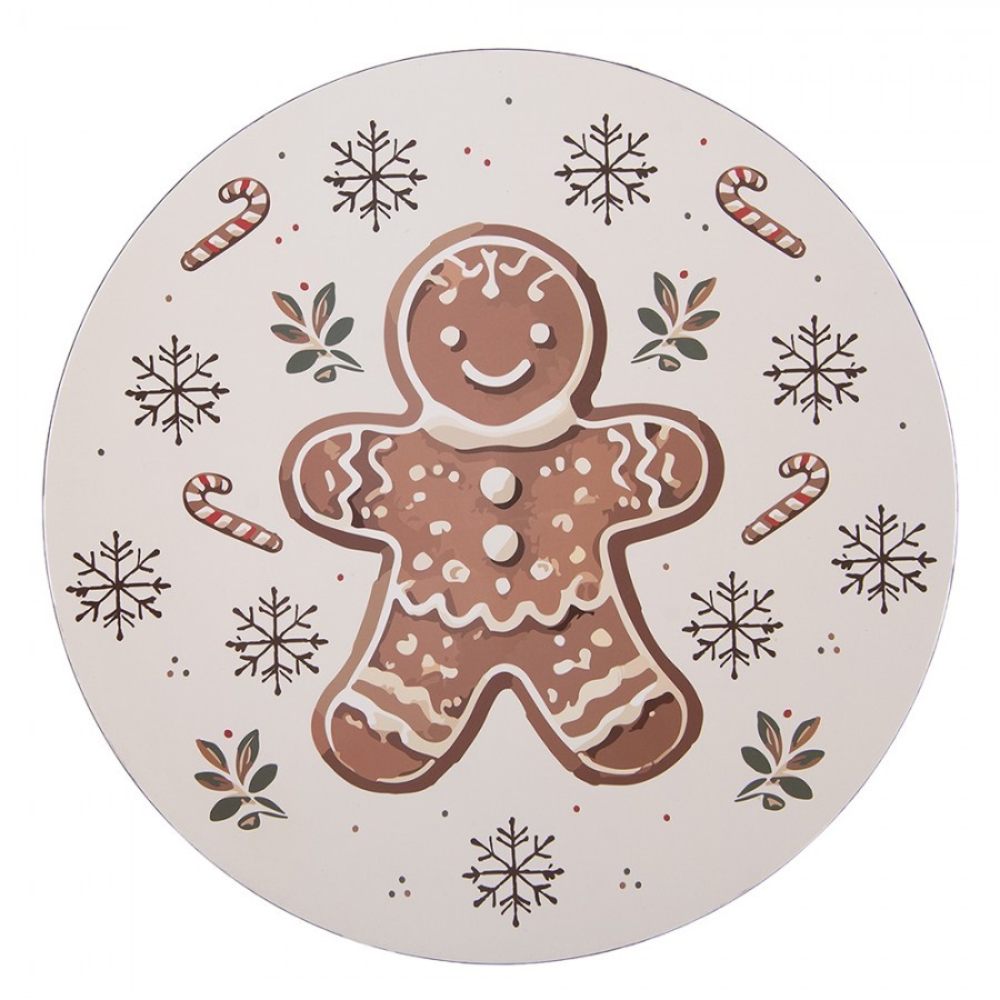 Plastový talíř s perníčkem Gingerbread Magic L - Ø 40*1 cm