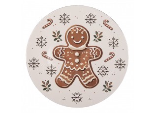 Plastový talíř s perníčkem Gingerbread Magic - Ø 33*1 cm
