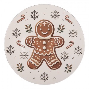 Plastový talíř s perníčkem Gingerbread Magic - Ø 33*1 cm
