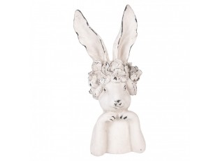 Decorative Figurine Rabbit 21x17x45 Cm White Plastic - 21*17*45 cm