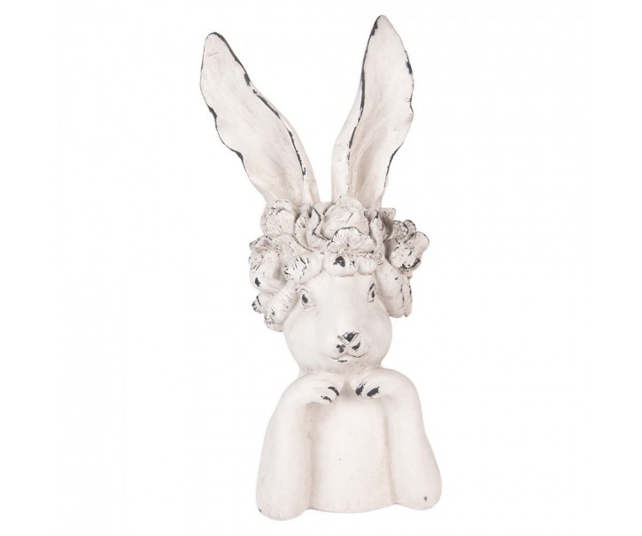 Decorative Figurine Rabbit 21x17x45 Cm White Plastic - 21*17*45 cm Clayre & Eef