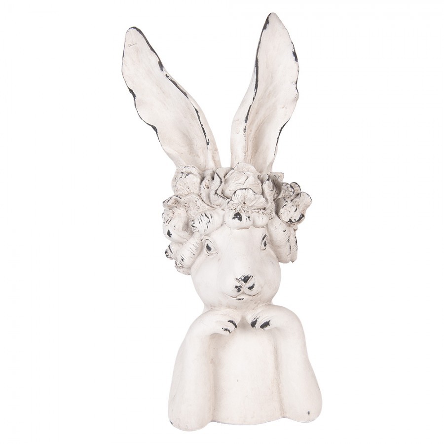 Decorative Figurine Rabbit 21x17x45 Cm White Plastic - 21*17*45 cm