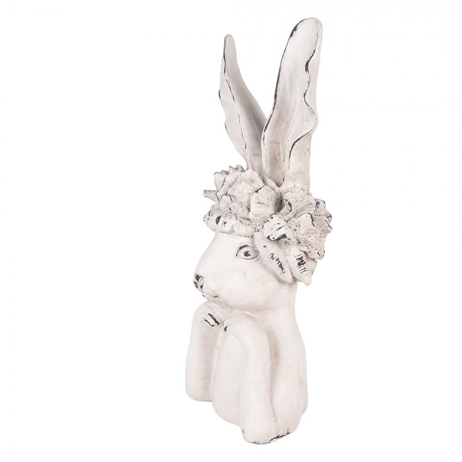 Decorative Figurine Rabbit 21x17x45 Cm White Plastic - 21*17*45 cm