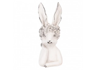 Decorative Figurine Rabbit 15x14x35 Cm White Plastic - 15*14*35 cm