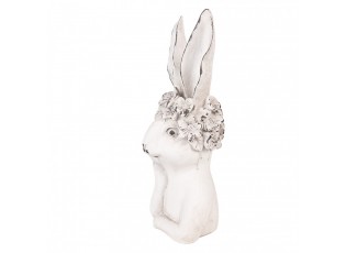 Decorative Figurine Rabbit 15x14x35 Cm White Plastic - 15*14*35 cm