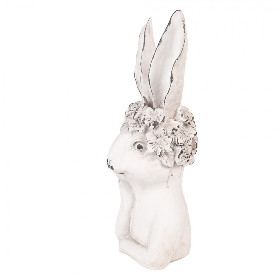 Decorative Figurine Rabbit 15x14x35 Cm White Plastic - 15*14*35 cm