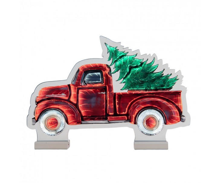 Christmas Infinity Mirror Lamp Car 40x5x28 Cm Red Plastic - 40*5*28 cm Clayre & Eef