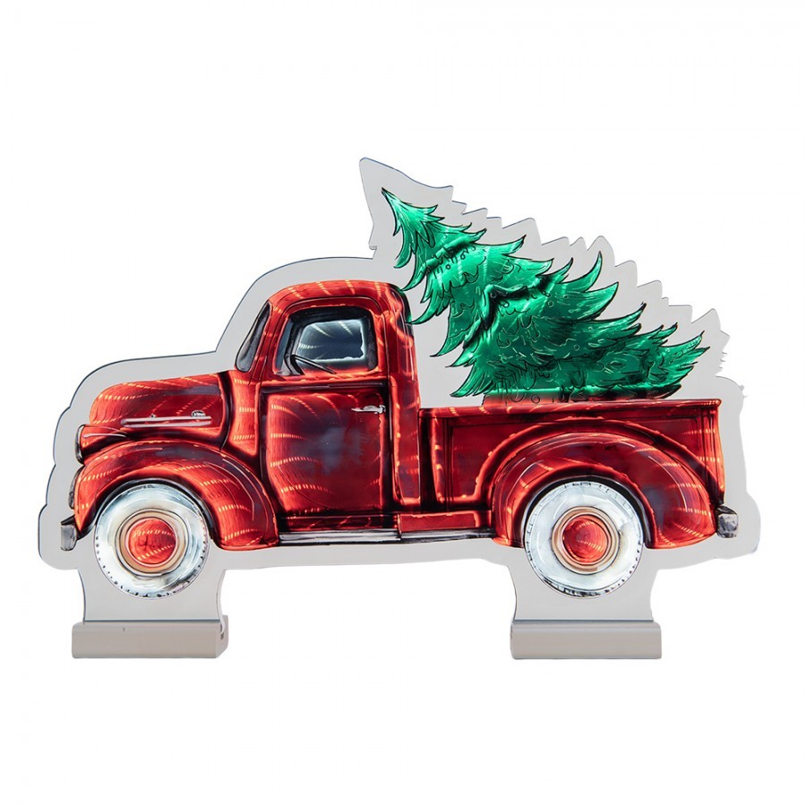 Christmas Infinity Mirror Lamp Car 40x5x28 Cm Red Plastic - 40*5*28 cm