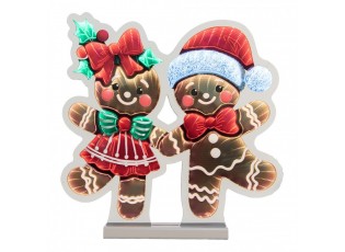 Christmas Infinity Mirror Lamp Gingerbread Man 37x7x37 Cm Brown Plastic - 37*7*37 cm