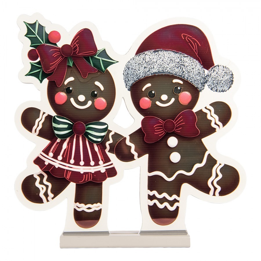 Christmas Infinity Mirror Lamp Gingerbread Man 37x7x37 Cm Brown Plastic - 37*7*37 cm
