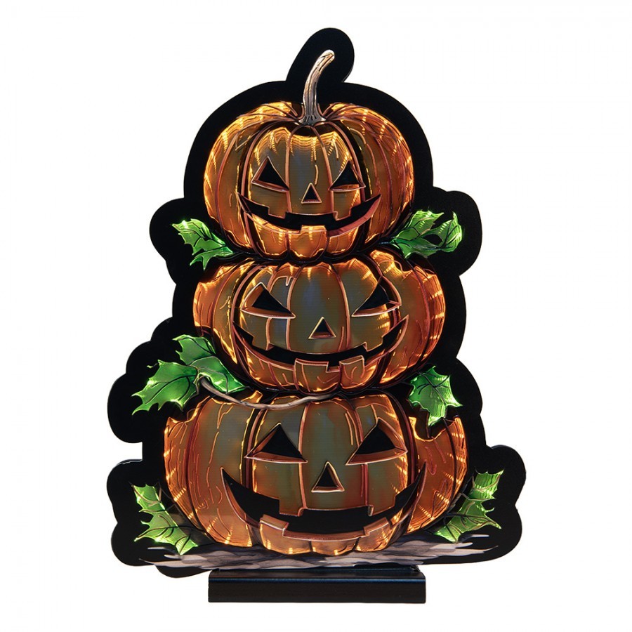 Christmas Infinity Mirror Lamp Pumpkin 30x7x41 Cm Orange Plastic - 30*7*41 cm