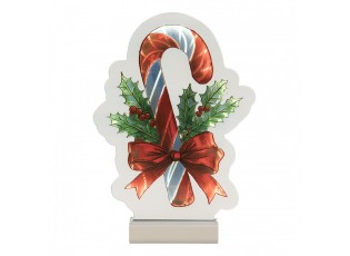 Christmas Infinity Mirror Lamp Candy Cane 15x5x21 Cm Red Plastic - 15*5*21 cm