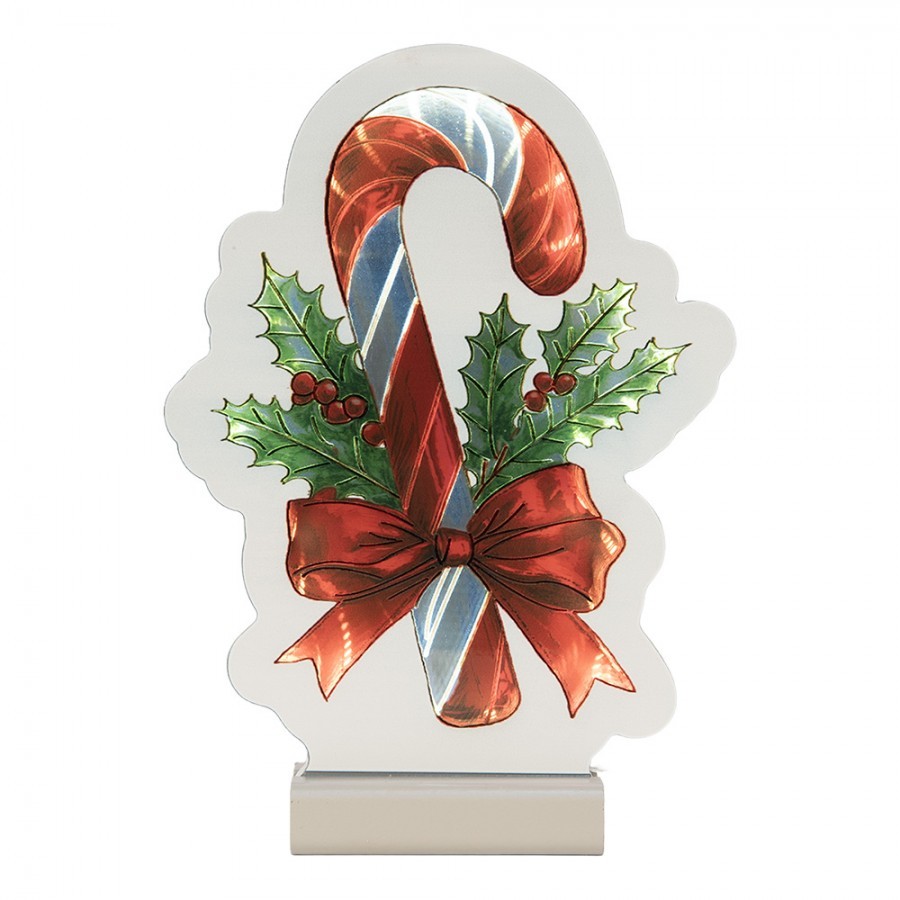 Christmas Infinity Mirror Lamp Candy Cane 15x5x21 Cm Red Plastic - 15*5*21 cm