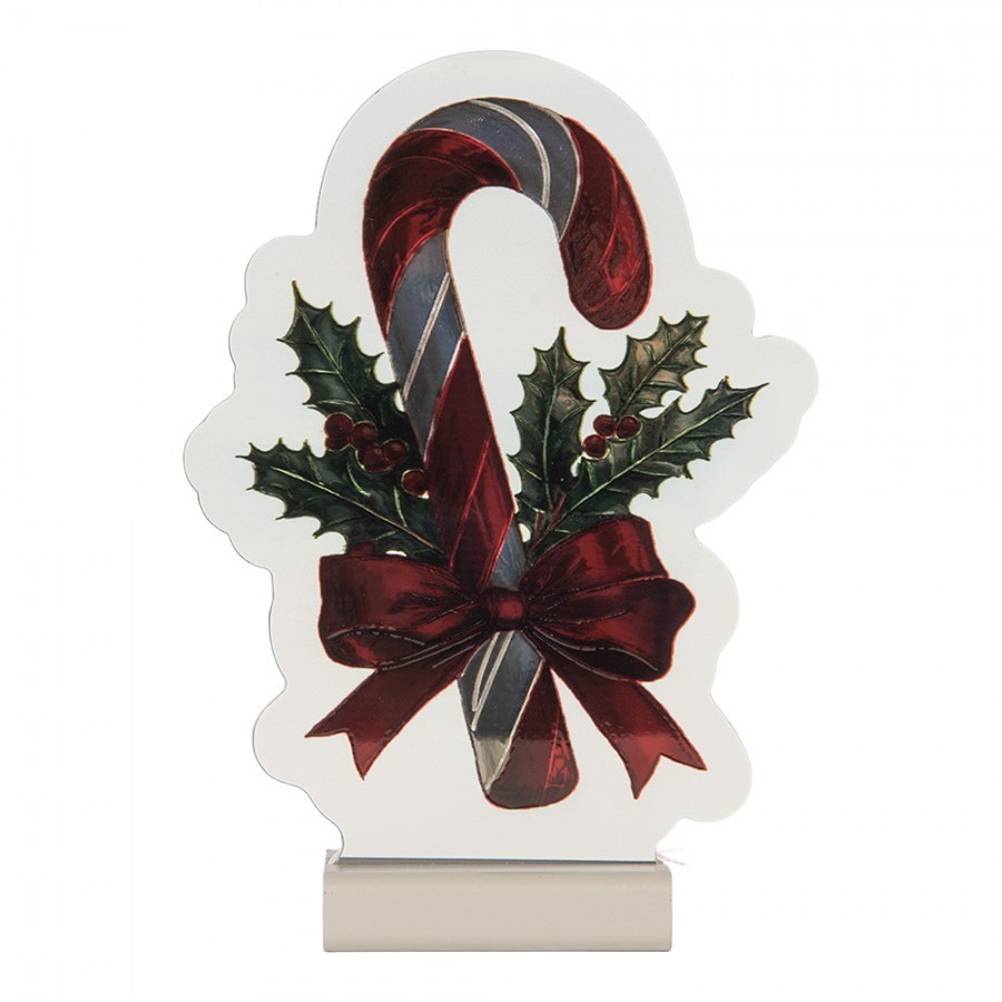 Christmas Infinity Mirror Lamp Candy Cane 15x5x21 Cm Red Plastic - 15*5*21 cm