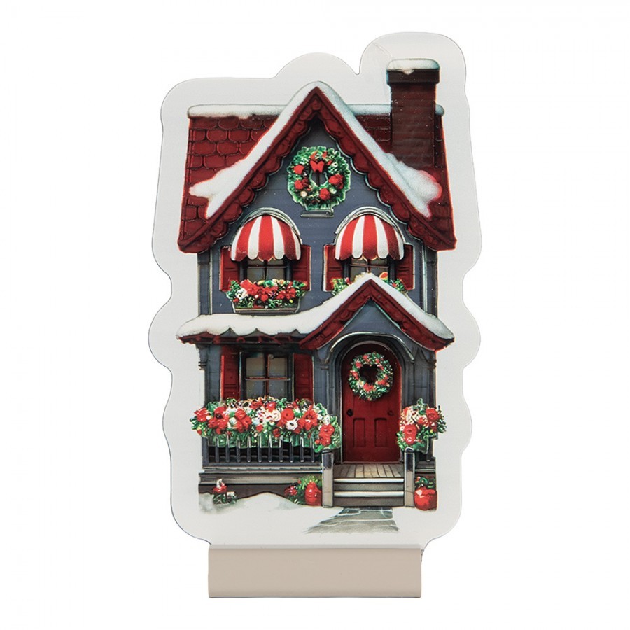 Christmas Infinity Mirror Lamp House 13x5x21 Cm Red Plastic - 13*5*21 cm