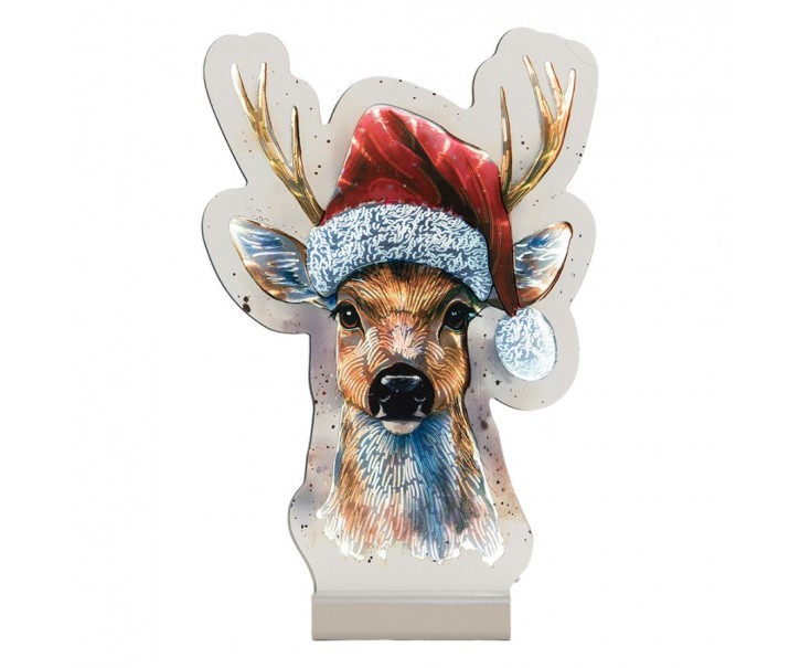 Christmas Infinity Mirror Lamp Deer 16x5x25 Cm Brown Plastic - 16*5*25 cm Clayre & Eef