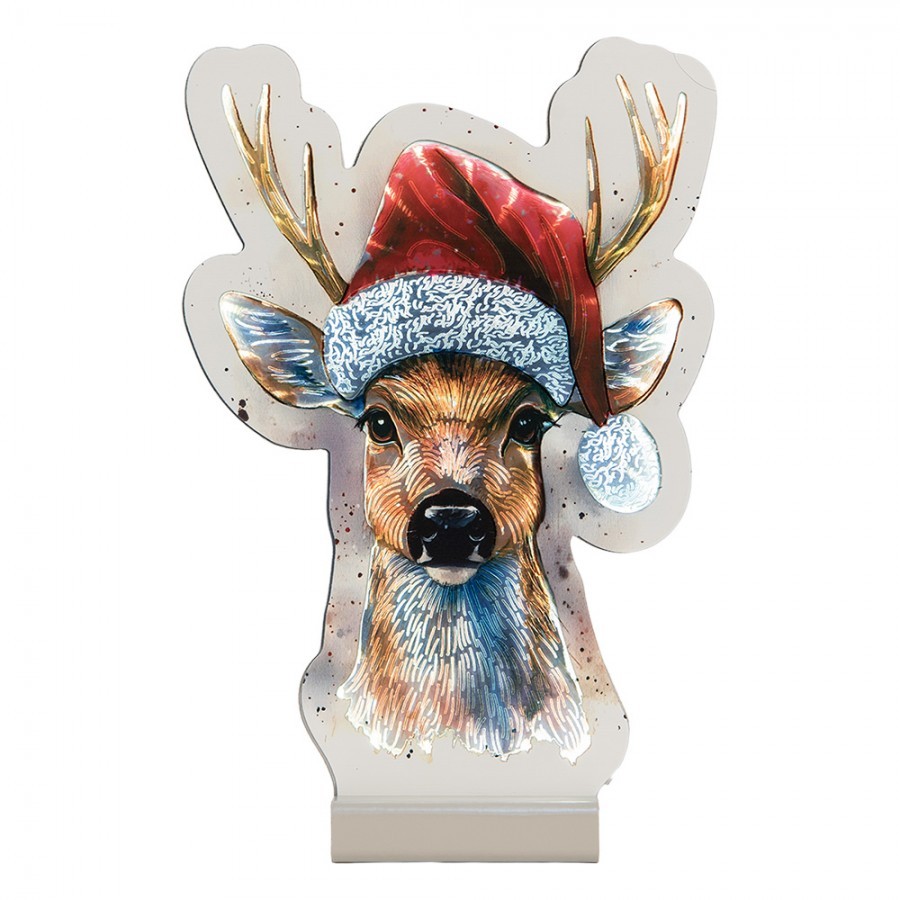 Christmas Infinity Mirror Lamp Deer 16x5x25 Cm Brown Plastic - 16*5*25 cm