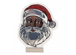 Christmas Infinity Mirror Lamp Santa Claus 19x5x22 Cm White Plastic - 19*5*22 cm
