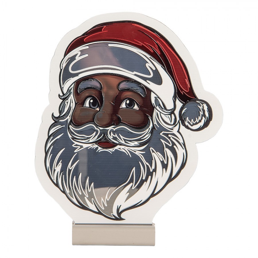 Christmas Infinity Mirror Lamp Santa Claus 19x5x22 Cm White Plastic - 19*5*22 cm