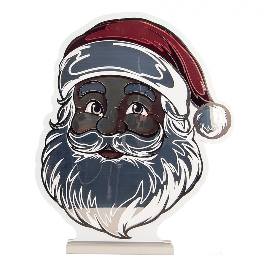 Christmas Infinity Mirror Lamp Santa Claus 48x8x57 Cm Red Plastic - 48*8*57 cm
