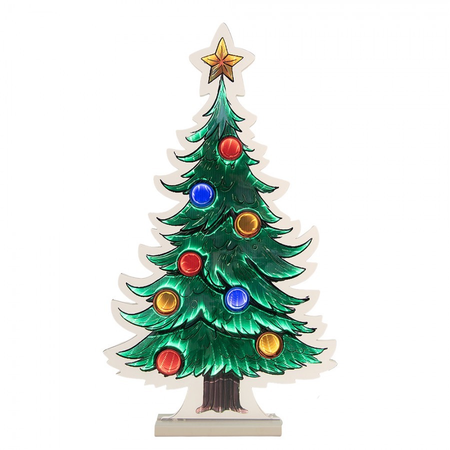 Christmas Infinity Mirror Lamp Christmas Tree 38x7x67 Cm Green Plastic - 38*7*67 cm