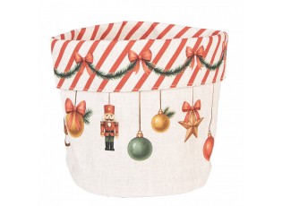 Vánoční bavlněný košík na pečivo Christmas Carousel Dream - Ø 15*16 cm
