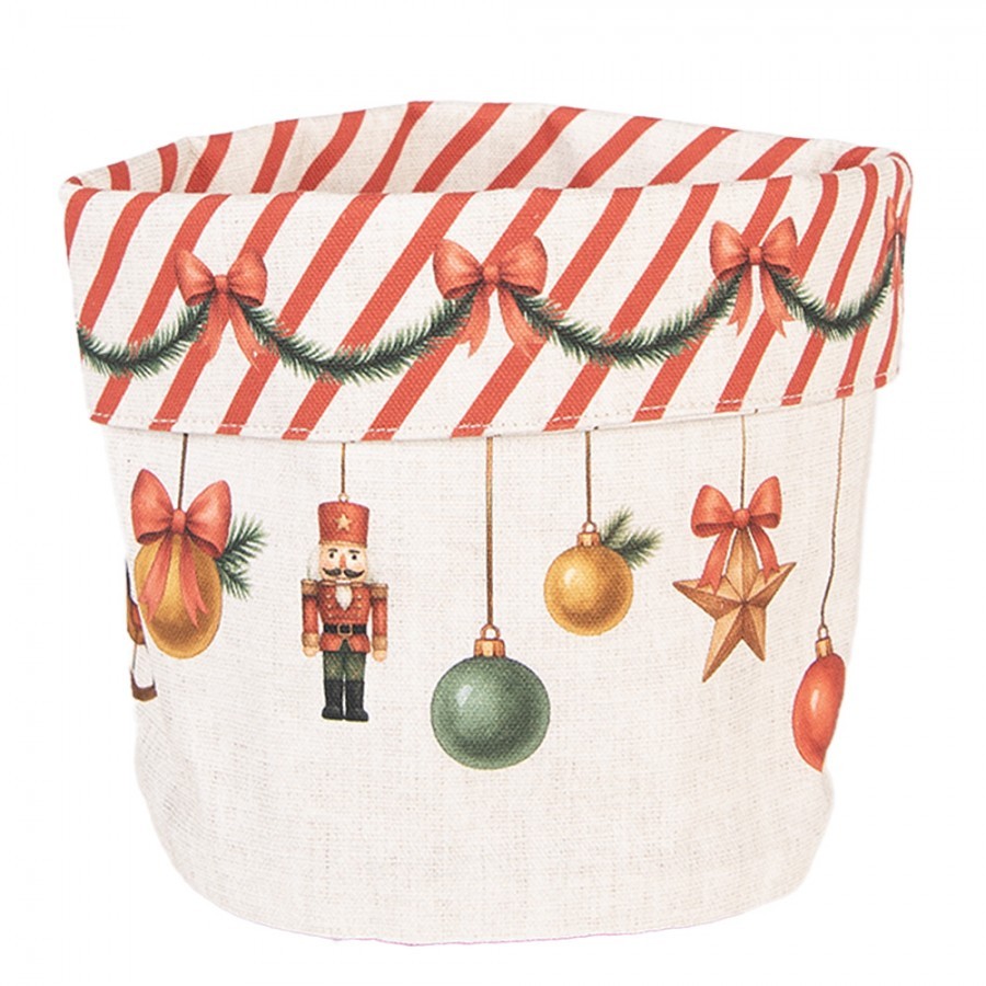 Vánoční bavlněný košík na pečivo Christmas Carousel Dream - Ø 15*16 cm