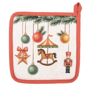Vánoční bavlněná chňapka - podložka Christmas Carousel Dream - 20*20 cm