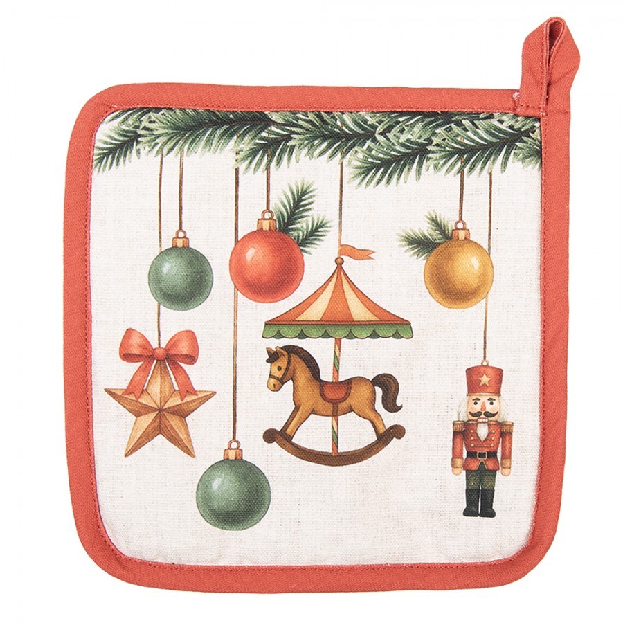 Vánoční bavlněná chňapka - podložka Christmas Carousel Dream - 20*20 cm