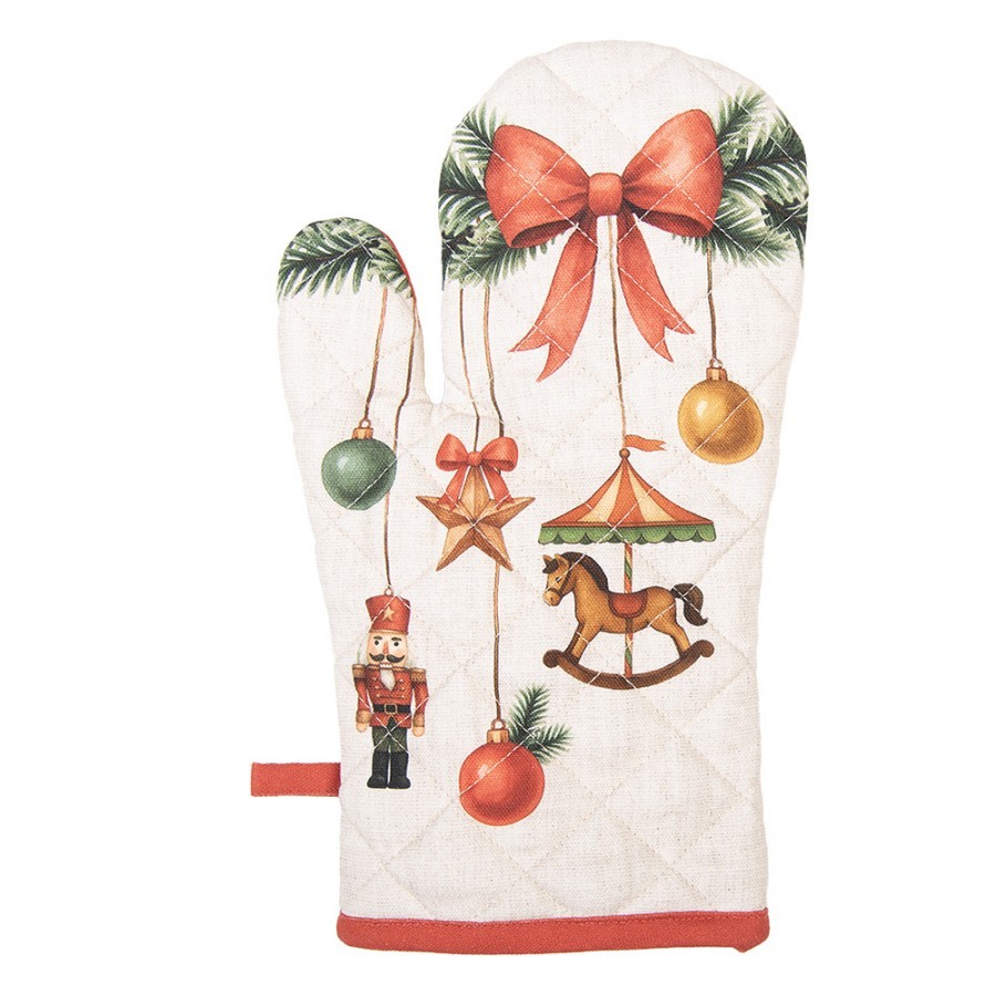 Vánoční bavlněná chňapka - rukavice Christmas Carousel Dream - 18*30 cm