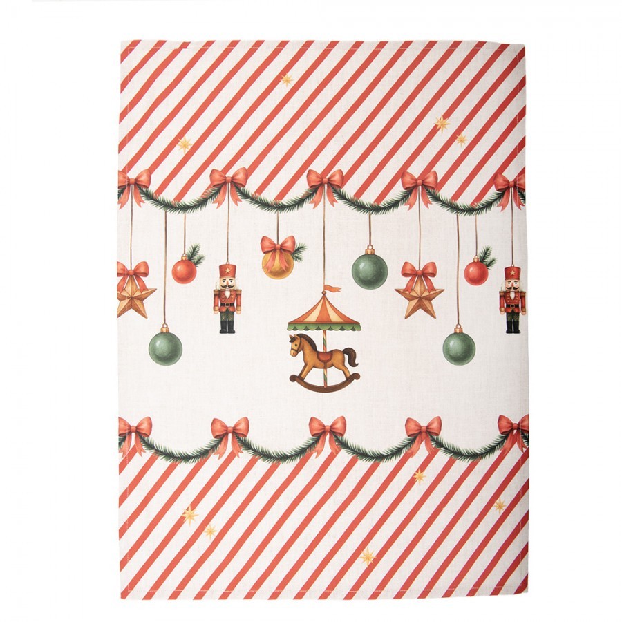 Vánoční bavlněná utěrka Christmas Carousel Dream - 50*70 cm