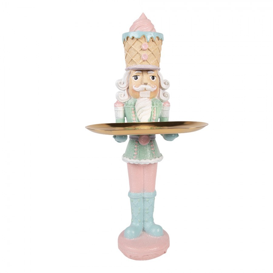 Christmas Decoration Figurine Nutcracker 18x16x41 Cm Pink Plastic - 18*16*41 cm