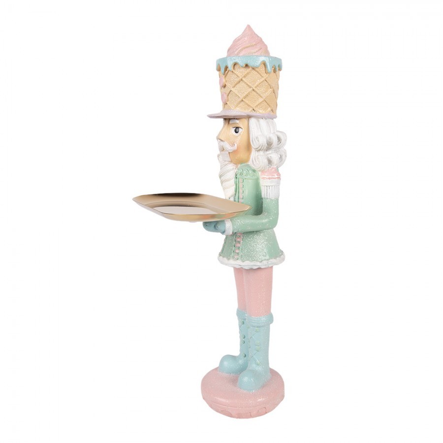 Christmas Decoration Figurine Nutcracker 18x16x41 Cm Pink Plastic - 18*16*41 cm