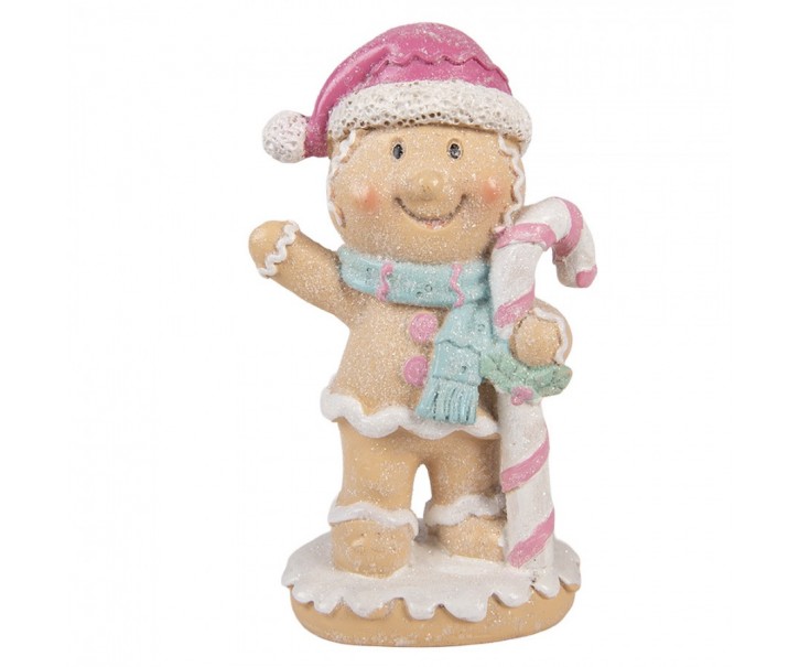 Christmas Decoration Figurine Gingerbread Man 9x6x16 Cm Brown Plastic - 9*6*16 cm Clayre & Eef