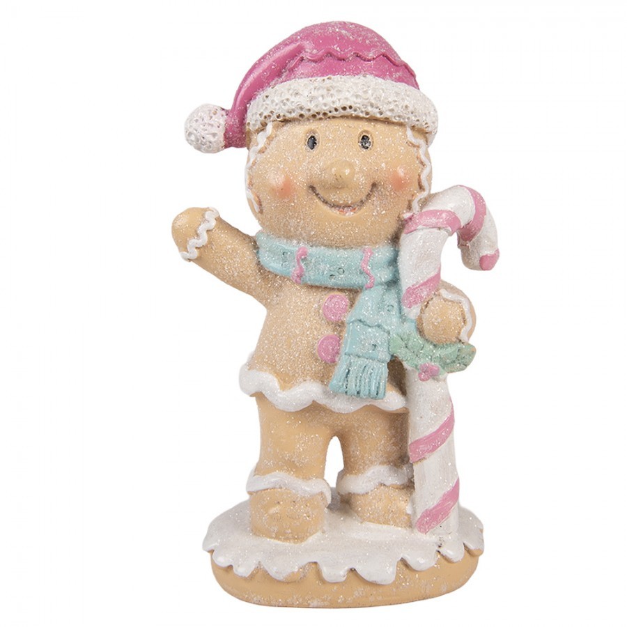 Christmas Decoration Figurine Gingerbread Man 9x6x16 Cm Brown Plastic - 9*6*16 cm