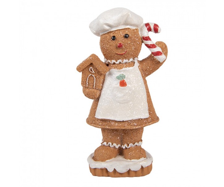Christmas Decoration Figurine Gingerbread Man 8x5x15 Cm Brown Plastic - 8*5*15 cm Clayre & Eef
