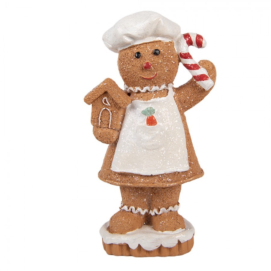 Christmas Decoration Figurine Gingerbread Man 8x5x15 Cm Brown Plastic - 8*5*15 cm