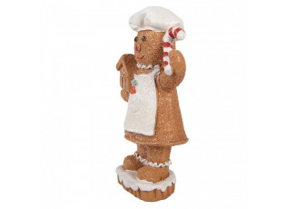 Christmas Decoration Figurine Gingerbread Man 8x5x15 Cm Brown Plastic - 8*5*15 cm