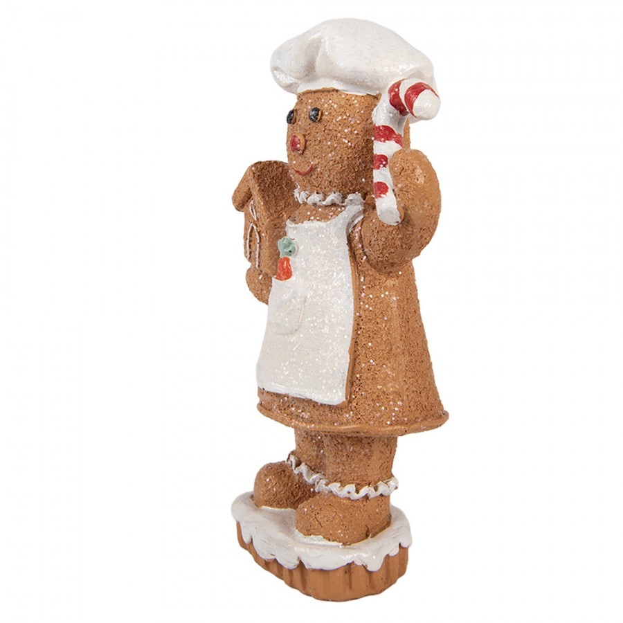 Christmas Decoration Figurine Gingerbread Man 8x5x15 Cm Brown Plastic - 8*5*15 cm