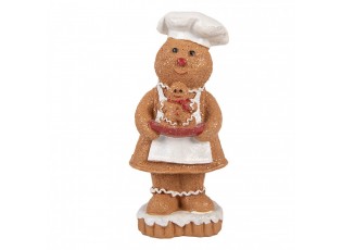 Christmas Decoration Figurine Gingerbread Man 7x6x15 Cm Brown Plastic - 7*6*15 cm