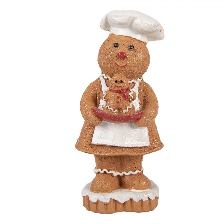 Christmas Decoration Figurine Gingerbread Man 7x6x15 Cm Brown Plastic - 7*6*15 cm