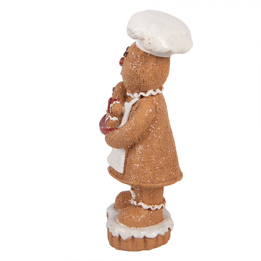 Christmas Decoration Figurine Gingerbread Man 7x6x15 Cm Brown Plastic - 7*6*15 cm