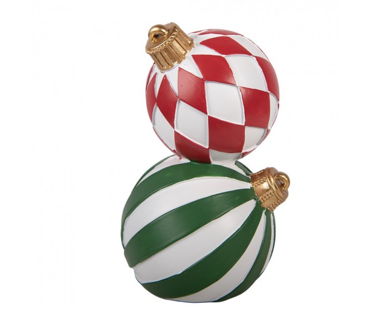 Christmas Decoration Figurine Christmas Bauble ? 12x20 Cm White Plastic - ? 12*20 cm Clayre & Eef