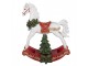 Christmas Decoration Figurine Rocking Horse 32x12x39 Cm White Plastic - 32*12*39 cm Clayre & Eef