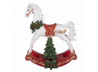 Christmas Decoration Figurine Rocking Horse 32x12x39 Cm White Plastic - 32*12*39 cm