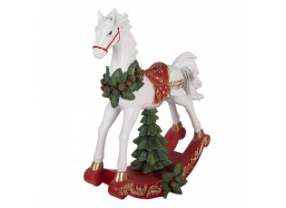 Christmas Decoration Figurine Rocking Horse 32x12x39 Cm White Plastic - 32*12*39 cm