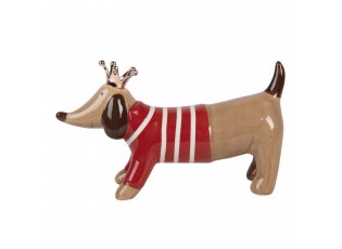 Decorative Figurine Dog 24x6x13 Cm Brown Ceramic - 24*6*13 cm