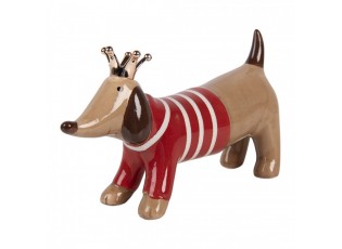 Decorative Figurine Dog 24x6x13 Cm Brown Ceramic - 24*6*13 cm